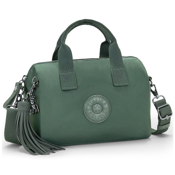 Kipling Bina M Small Nylon Crossbody Handbag Misty Olive - Picture 4 of 8